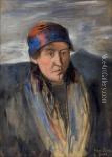 Kaukaasialainen Nainen. Oil Painting - Hugo Simberg