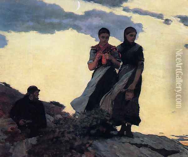 Early Evening (or Sailors Take Warning) Oil Painting - Winslow Homer