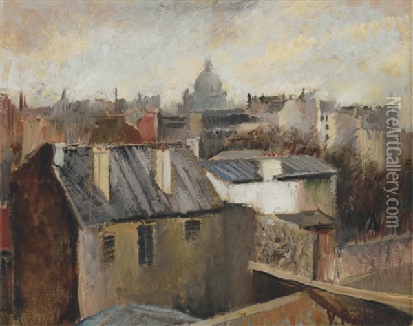 The Roofs Of Paris Oil Painting - Vera Rockline