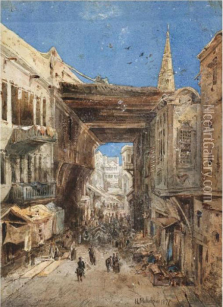 Street Scene In Cairo Oil Painting - Nikolai Makowski