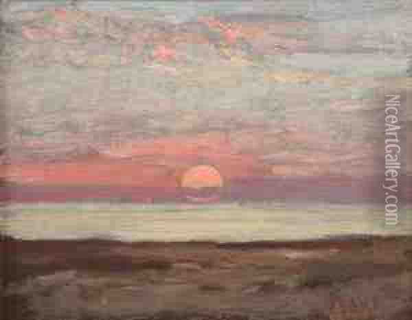 Sunset Oil Painting - Elodie La Villette