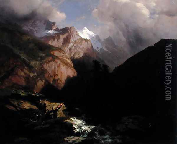 The Jungfrau, Switzerland Oil Painting - Alexandre Calame