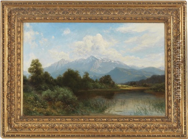 Blick Vom Untersberg Auf Das Steinerne Meer Und Dem Hohen Goll Oil Painting - Franz Hinterholzer