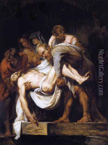 The Entombment 1611-12 Oil Painting - Peter Paul Rubens
