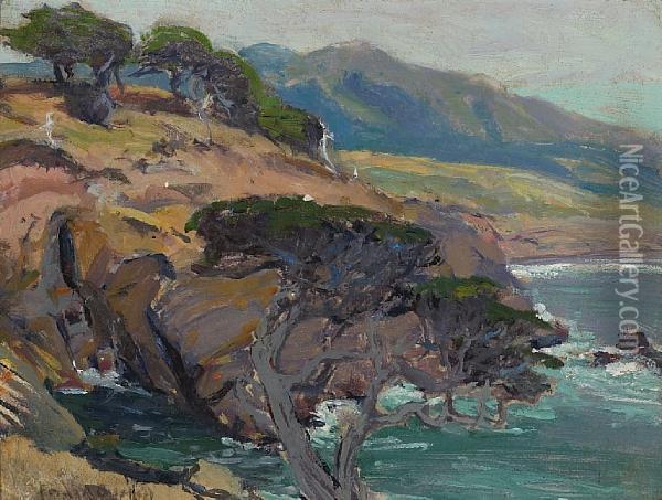 Monterey Coast Oil Painting - Franz Bischoff
