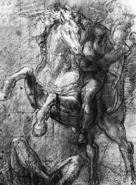 Cavalier over a fallen adversary Oil Painting - Tiziano Vecellio (Titian)