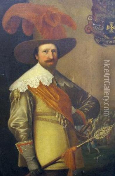 Portrait Noble Man Oil Painting - Michiel Jansz. Van Miereveldt
