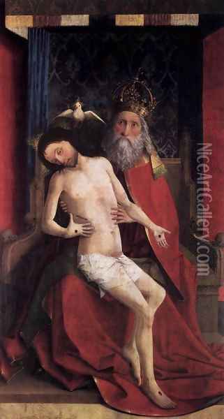 Darmstadt Altarpiece The Throne of Grace Oil Painting - German Unknown Masters