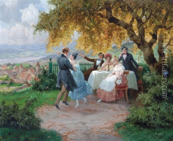 Tanz In Den Weinbergen Oil Painting - Rudolf Alfred Hoeger
