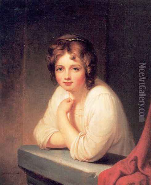 Girl at a Window (Rosalba Peale) 1846 Oil Painting - Rembrandt Peale