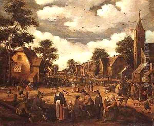 Village Scene Oil Painting - Joost Cornelisz