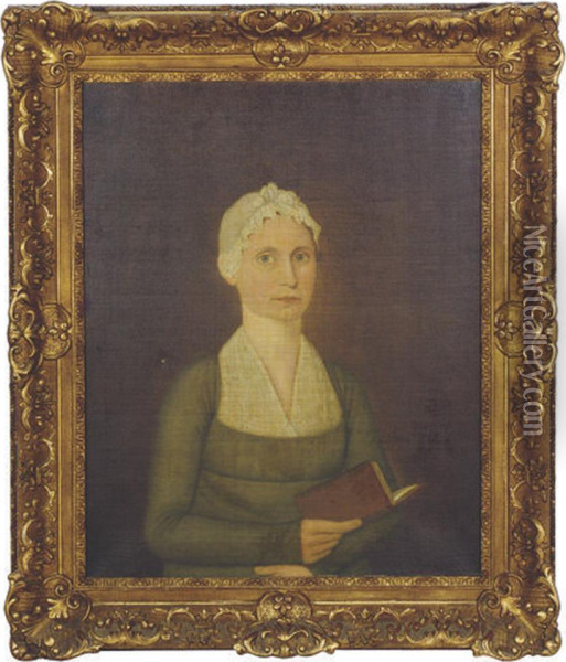 Portrait Of A Woman Holding A Book Oil Painting - John, Brewster Jnr.