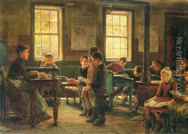 A Country School Oil Painting - Edward Lamson Henry