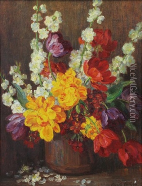Still Life Flowers Oil Painting - Alice Brown Chittenden