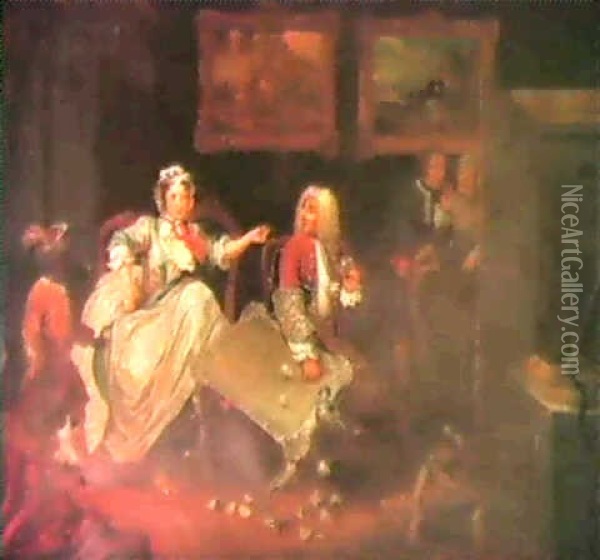 The Harlot's Progress - The Quarrel With Her New Lover Oil Painting - William Hogarth