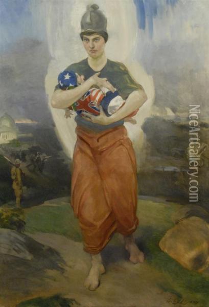 Victory Bearing Away The Infant Future Oil Painting - Cecilia Beaux