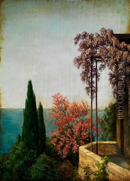 Landschaft Auf Der Krim Oil Painting - Gavril Pavlovich Kondratenko