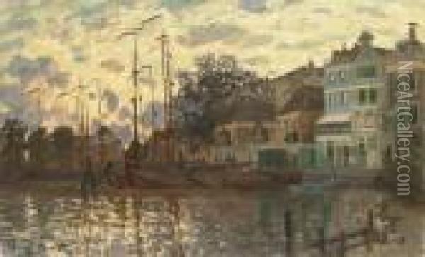 Le Dam A Zaandam, Le Soir Oil Painting - Claude Oscar Monet