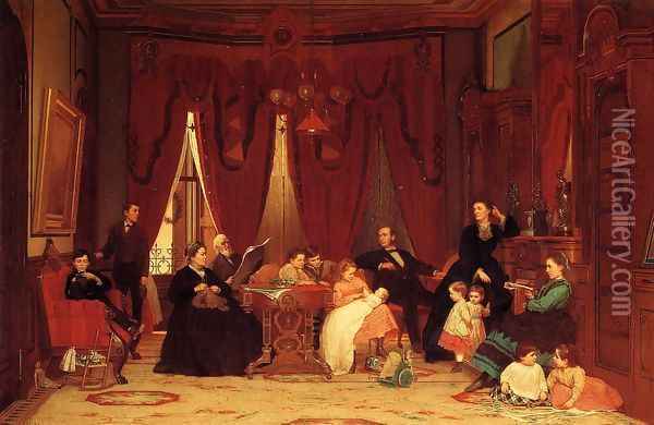 The Hatch Family Oil Painting - Eastman Johnson