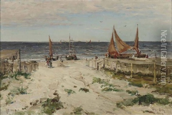 Am Strand Von Ahlbeck Oil Painting - Yuliy Yulevich (Julius) Klever