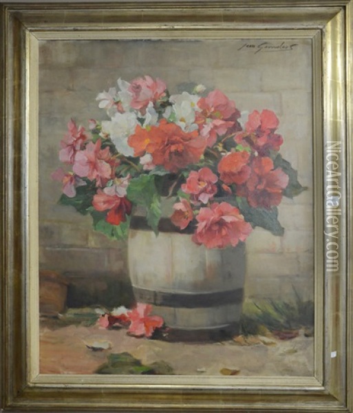 Fleurs Oil Painting - Jean Leon Henri Gouweloos