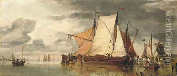 Dutch Calm Oil Painting - Edward William Cooke