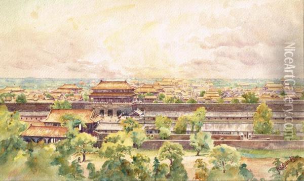 The Forbidden City, Peking Oil Painting - Henry George Gawthorn