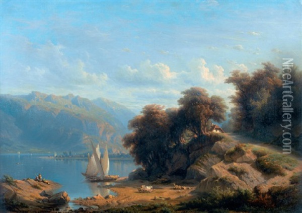Lac De Geneve Oil Painting - Francois Diday
