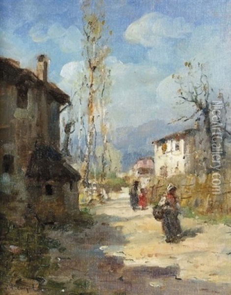 Sole D'ottobre Oil Painting - Vittore Antonio Cargnel