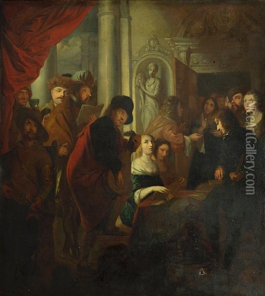 The Concert Party Oil Painting - Charles-Emmanuel Bizet