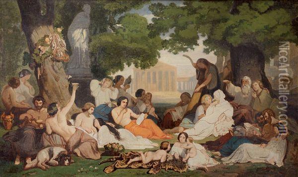 Scene Symboliste Oil Painting - Pierre-Cecile Puvis De Chavannes