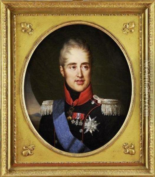 Portrait En Buste De Monsieur, Comte D'artois,futur Charles X Oil Painting - Francois Louis Gounod