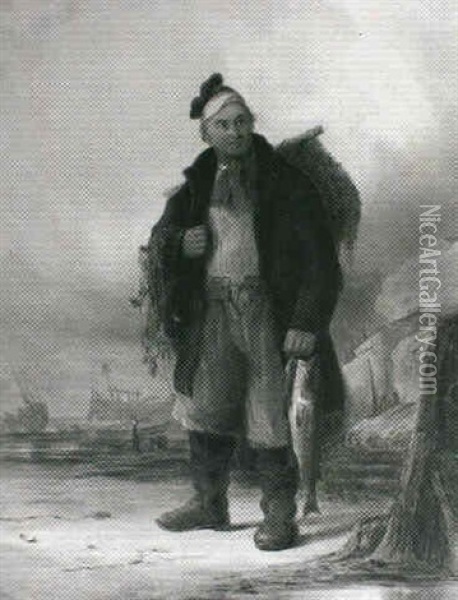 A Fisherman Oil Painting - Henry Perlee Parker