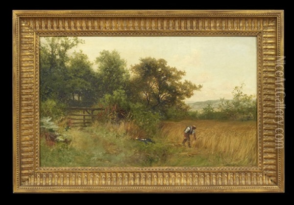 Harvester In A Meadow Oil Painting - George Vicat Cole