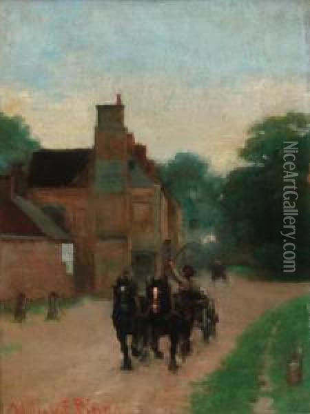 Leaving The Inn Oil Painting - William Edwin Tindall