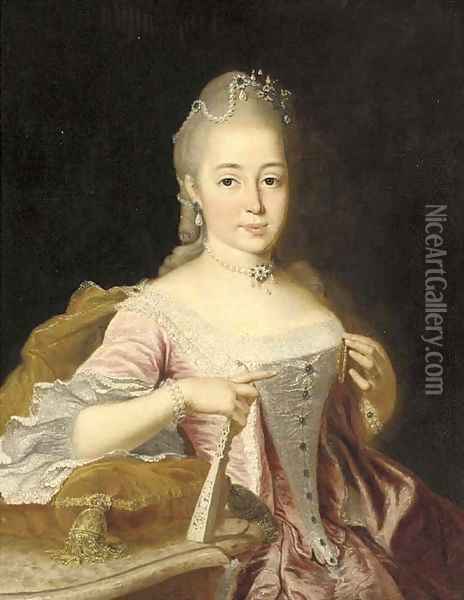 Portrait of a lady Oil Painting - Johann Georg Ziesenis