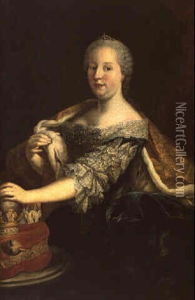 Portrait De L'imperatrice Marie-therese D'autriche Oil Painting - Martin van Meytens the Younger