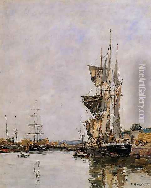Deauville, the Harbor I Oil Painting - Eugene Boudin