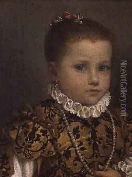 Portrait of a Young Girl Oil Painting - Giovanni Battista Moroni