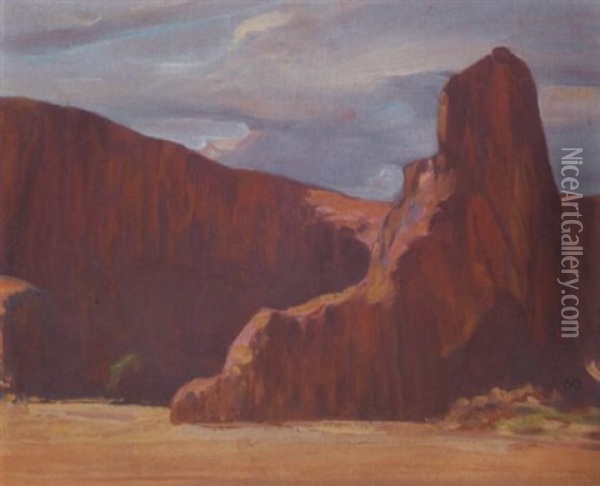A Canyon In Arizona - Canyon De Chelly Oil Painting - Xavier Martinez