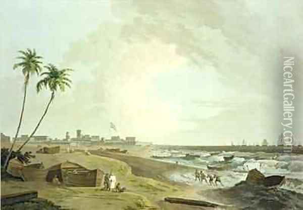 South East View of Fort St George Madras Oil Painting - Thomas Daniell
