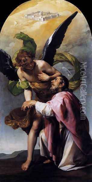 Saint John the Evangelist's Vision of Jerusalem 1636-37 Oil Painting - Alonso Cano