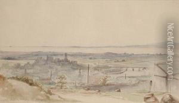 View Of Lancaster Oil Painting - George Wallis