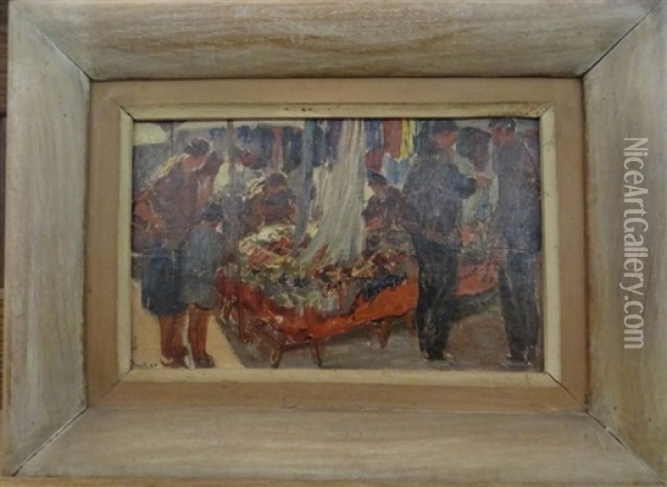 Scene De Marche Oil Painting - Louis Floutier