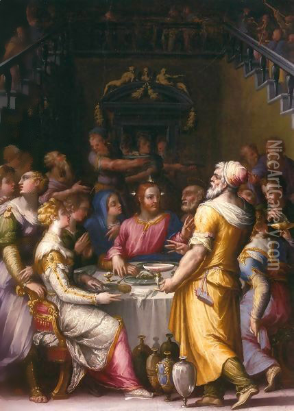 Marriage at Cana Oil Painting - Giorgio Vasari