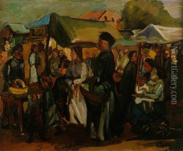 Scene De Marche En Pologne Oil Painting - Henri Epstein