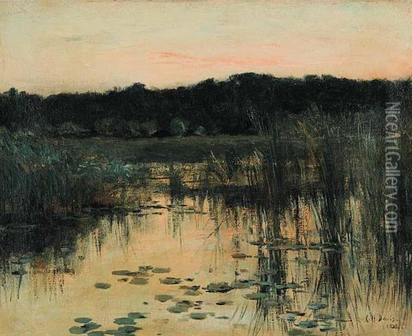 Untitled - Edge Of The Lake At Dusk Oil Painting - Charles Harold Davis