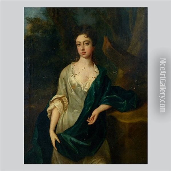 Portrait Of Priscilla Squire, Daughter Of Edward Bower Esq. Of Burlington Oil Painting - Michael Dahl