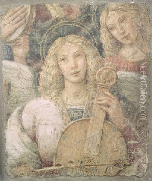 Musician Angels Oil Painting - Bernardino Luini
