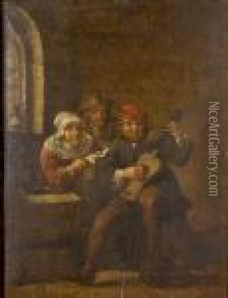 Scene D'interieur Aux Musiciens Oil Painting - Joos van Craesbeeck